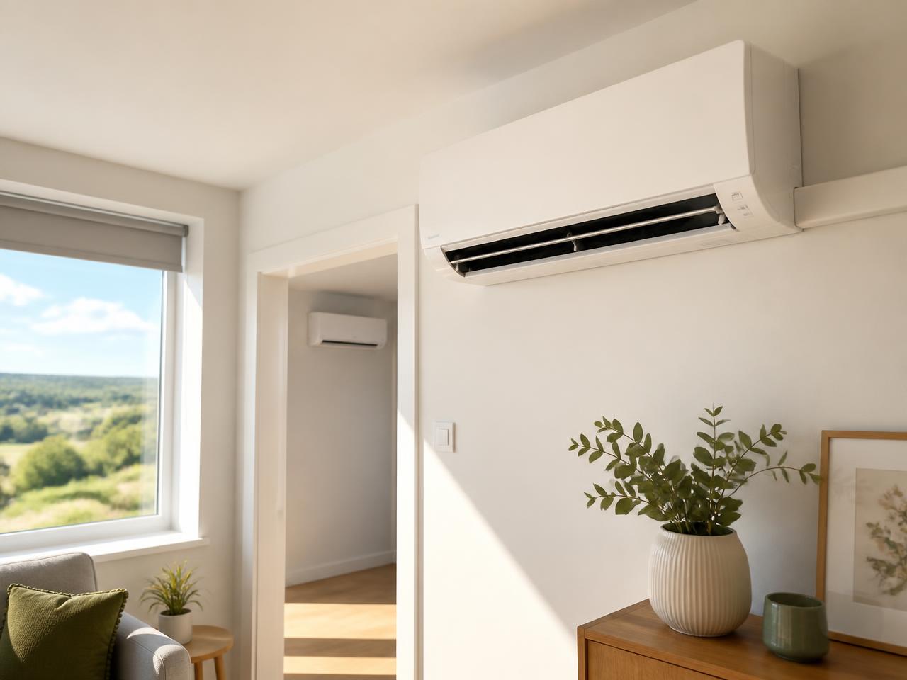 Air to air heat pump indoor unit installed in Irish home